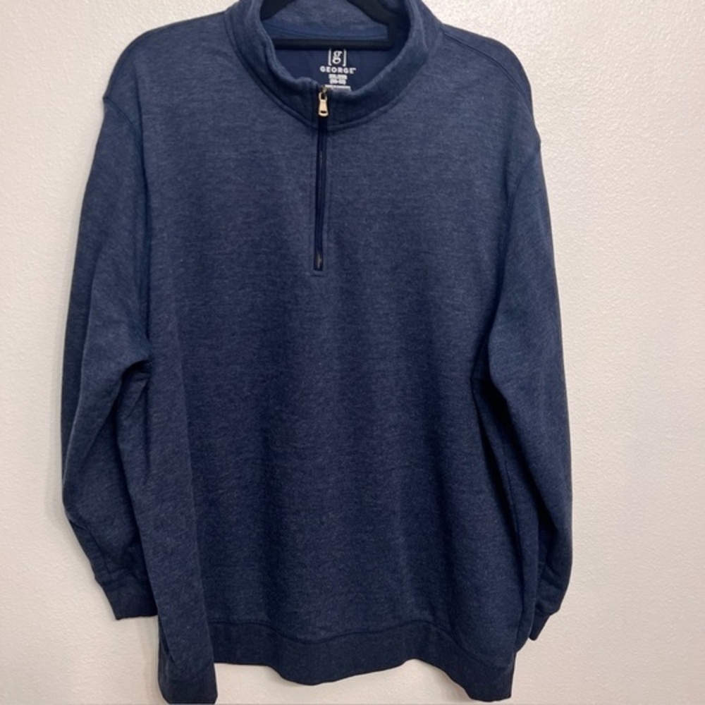 George Men's Zip Up Sweater in Deep Blue